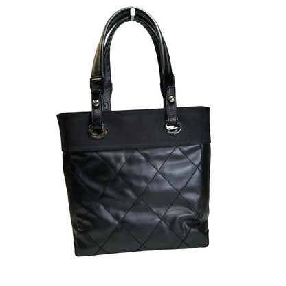 Used CHANEL Quilted Coated Canvas Vintage Tote Bag Tote Bag Black