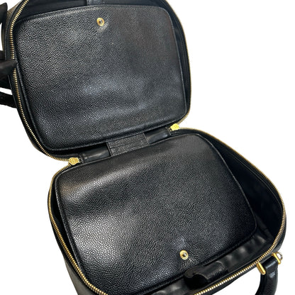 Used CHANEL Caviar leather Caviar Vanity Case Vanity case Black Gold