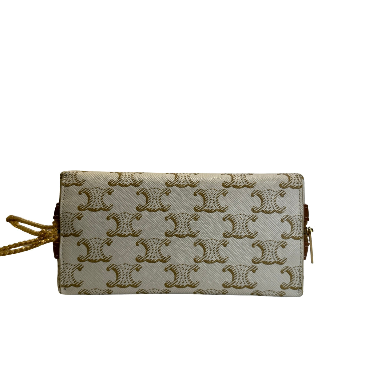 Used CELINE Canvas Cross body bag Brown White GHW