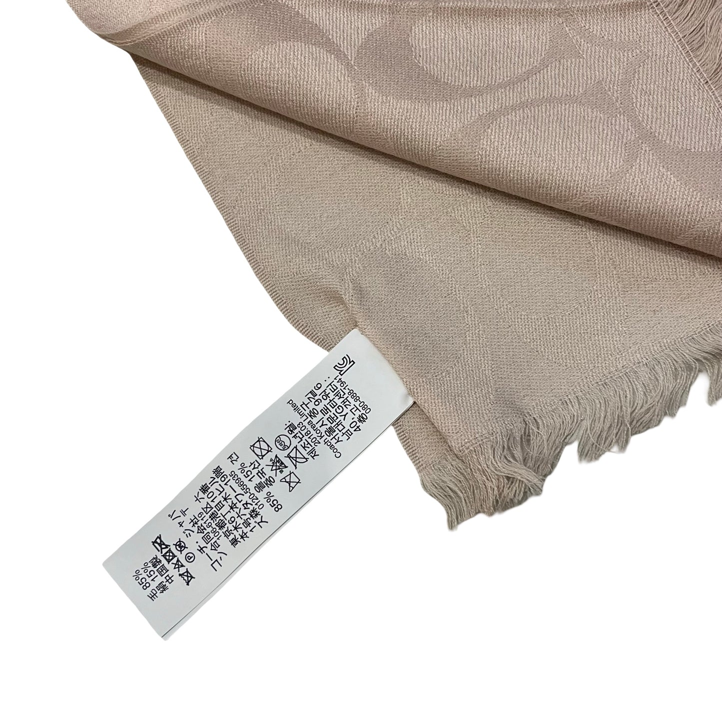 Used COACH Wool Silk Used Coach Wool Silk Rectangular Long Scarf Scarf Beige