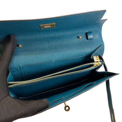 Used HERMES KELLY TO GO Crossbody Bag Green GHW
