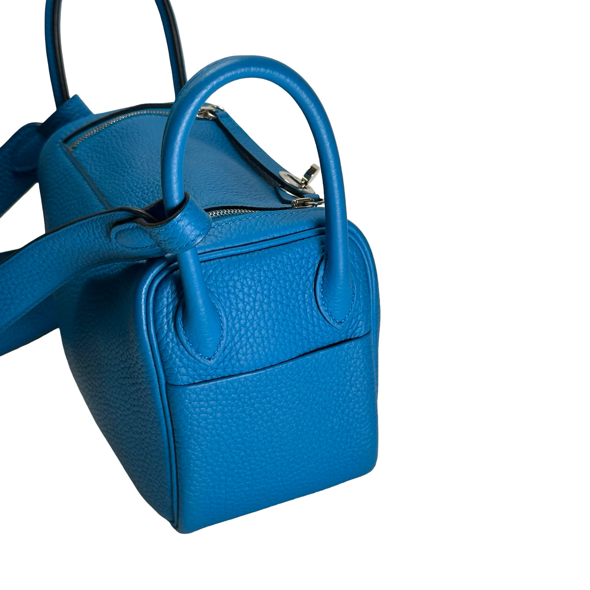 Used HERMES TC Mini Lindy Shoulder Bag Blue PHW