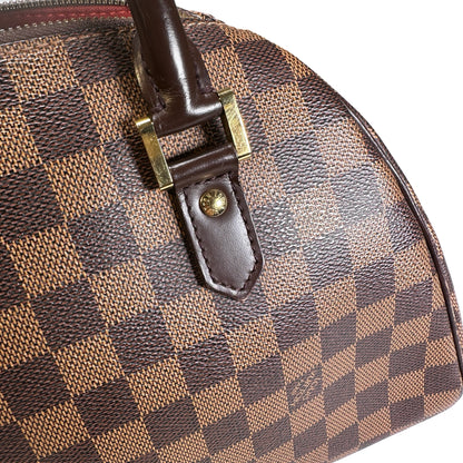 Used LOUIS VUITTON Damier Ebene Triana Handbag Brown GHW