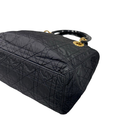 Used DIOR micro lady dior VINTAGE Handbag Black GHW