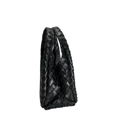 Used BOTTEGA VENETA Intrecciato Leather Jodie Handbag Black