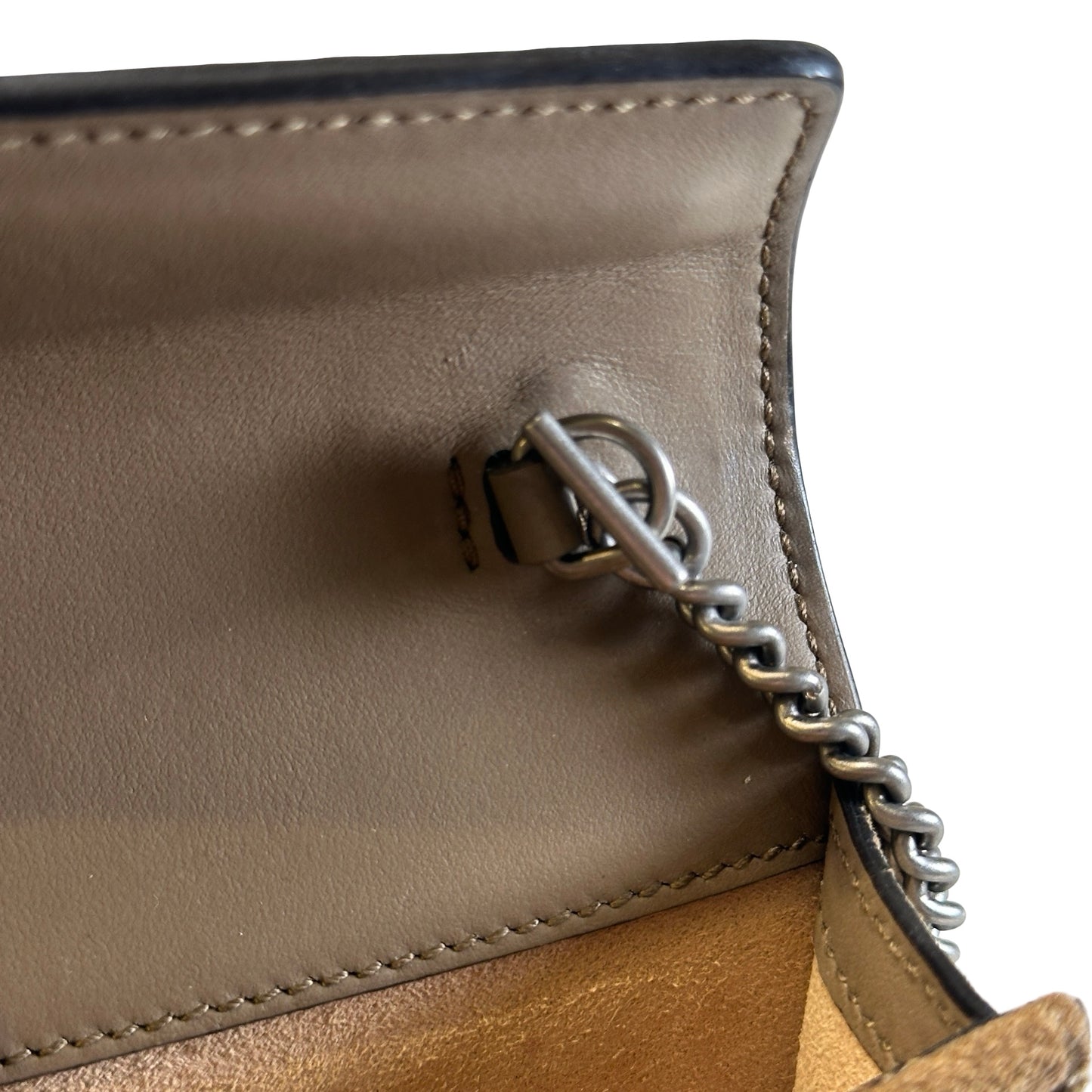 Used GUCCI GG Supreme Dionysus Chain Shoulder Bag Beige Ebony Taupe
