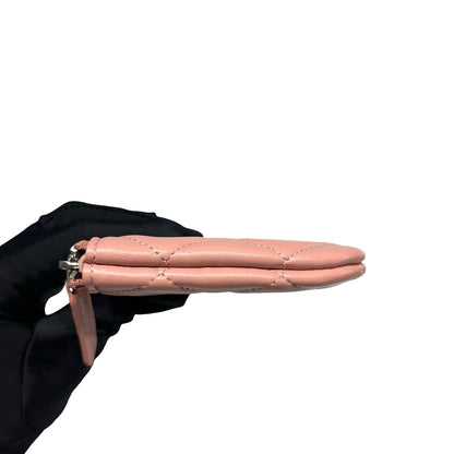 Unused CHANEL Lambskin Leather Pouch Pink PHW