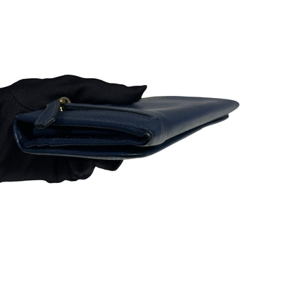 PRADA LONG WALLET BLUE GHW [3001093]