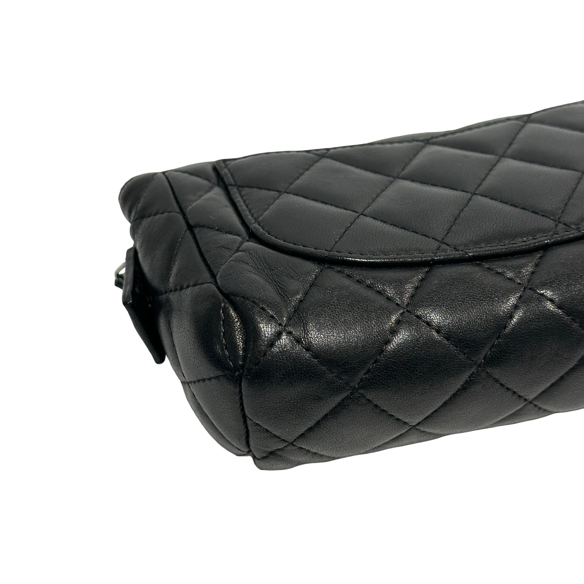 Used CHANEL Matelasse Lambskin Matelasse Pouch Black Burgundy