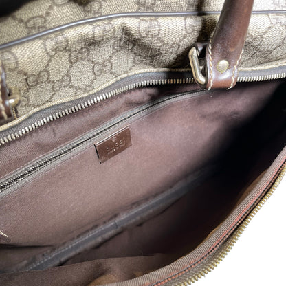Used GUCCI GG Supreme GG Supreme Briefcase Beige Brown PHW