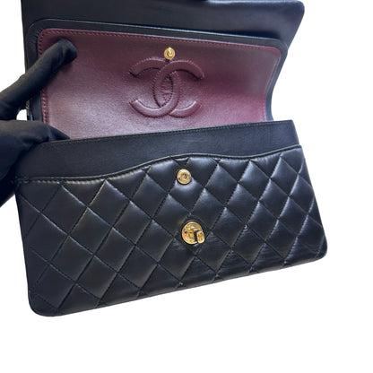 Used CHANEL Lambskin CF25 Shoulder Bag Black