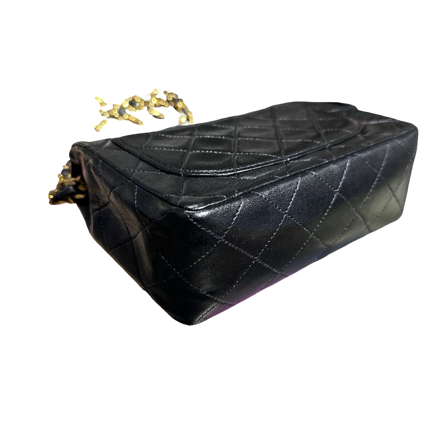 Used Chanel Vintage Mini Flap 17cm Shoulder Bag Black GHW