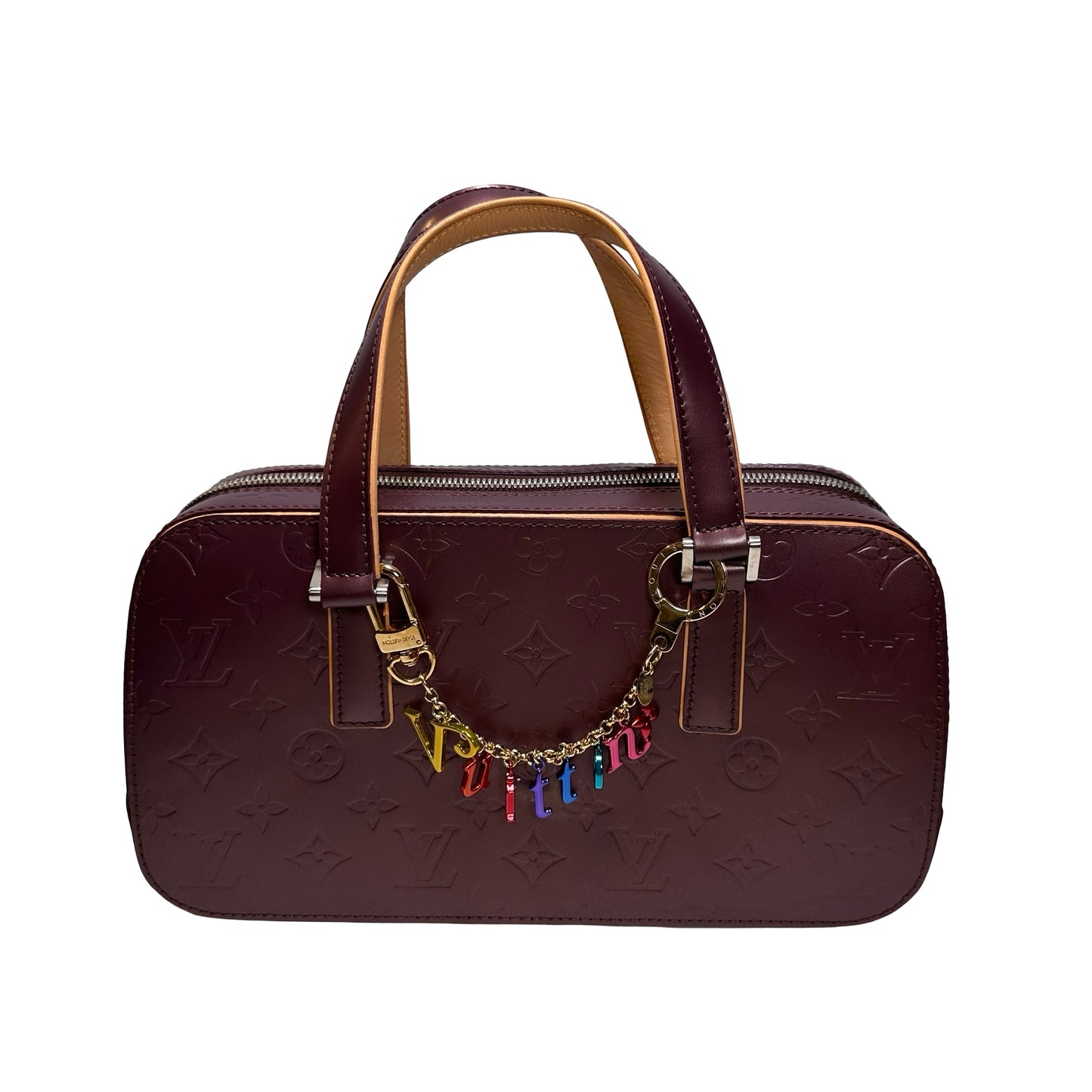 Used LOUIS VUITTON Monogram Satchel PHW Red