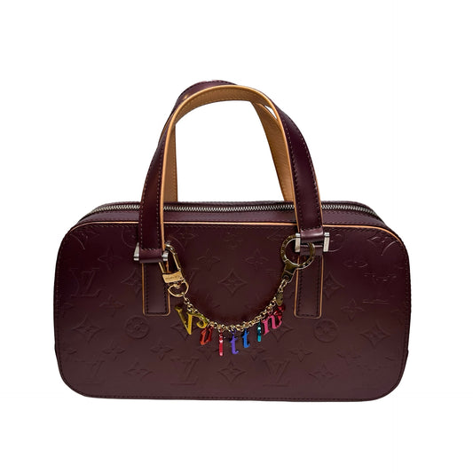 Used LOUIS VUITTON Monogram Satchel PHW Red