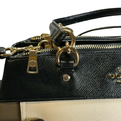 Used COACH Calfskin Two way shoulder bag Two Way Shoulder Bag Black White