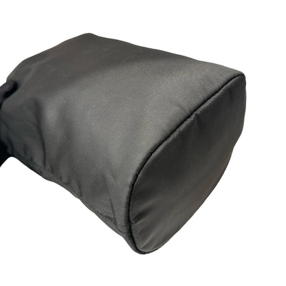 Used PRADA Nylon Re-Nylon Pouch Bucket Bag Black PHW