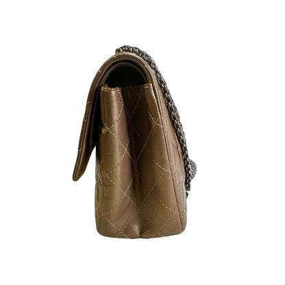 Used CHANEL Quilted 2.55 Reissue Chain Shoulder Bag Bronze