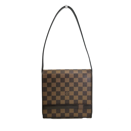 Used LOUIS VUITTON Damier Ebene Pochette Ipanema Shoulder Bag Brown