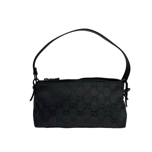 GUCCI BLACK CANVAS SHOULDER POUCH [3000653]