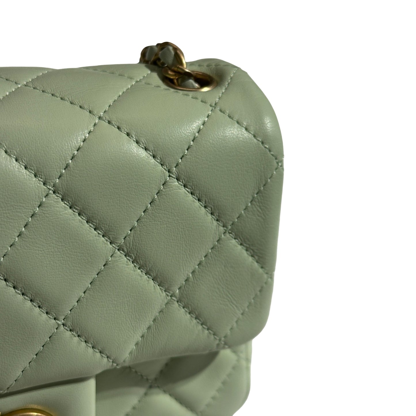 Brand New CHANEL Matelasse Quilted Mini Matelasse Mini Bag Light Green GHW
