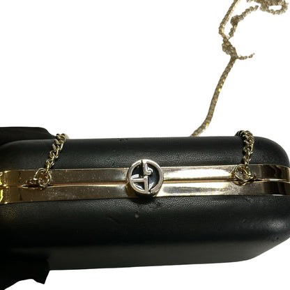 GIORGIO ARMANI Solid Si Perfume and Lipstick Set Clutch Minaudière Black Gold Red