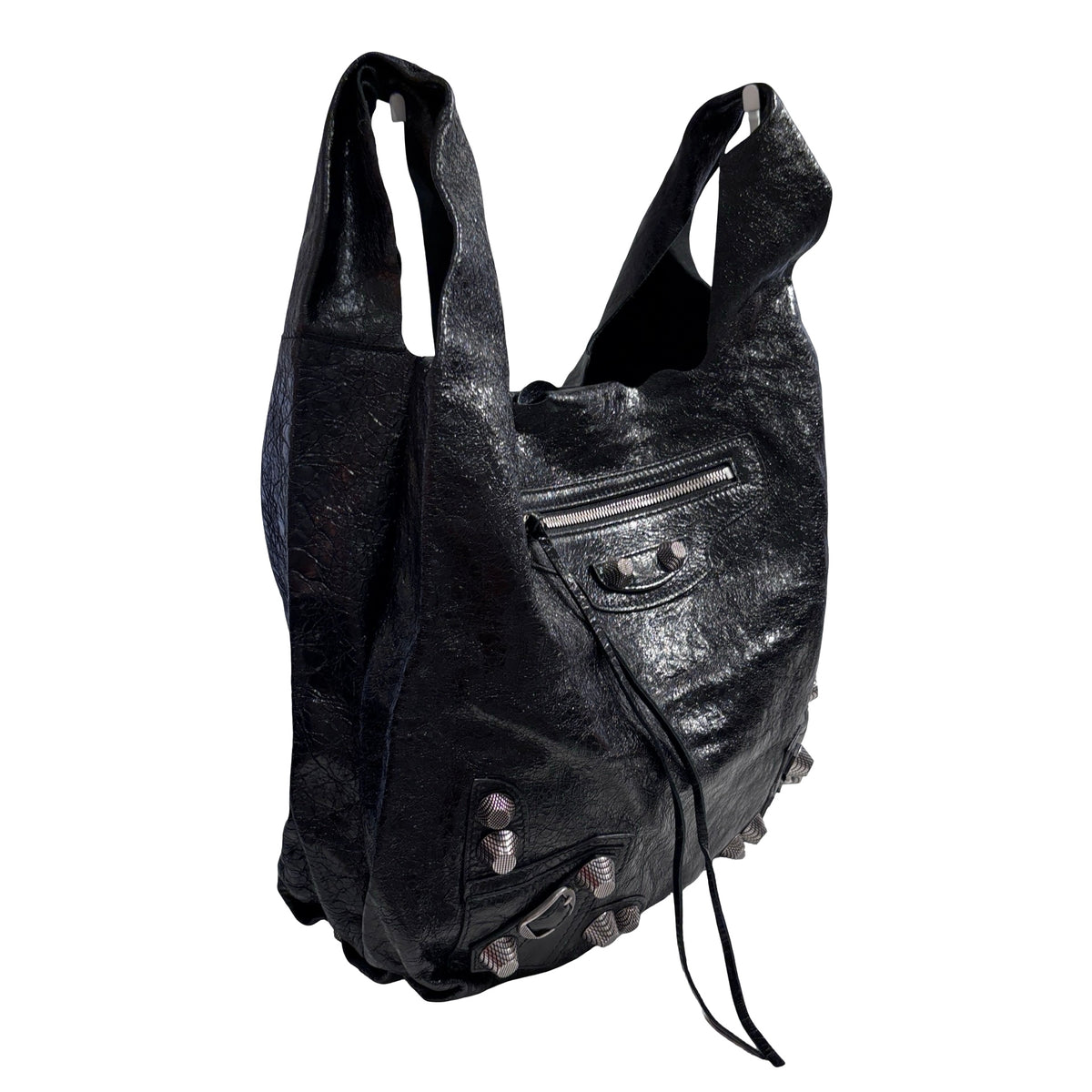 Used BALENCIAGA Leather City Tote Bag Shoulder Bag Black