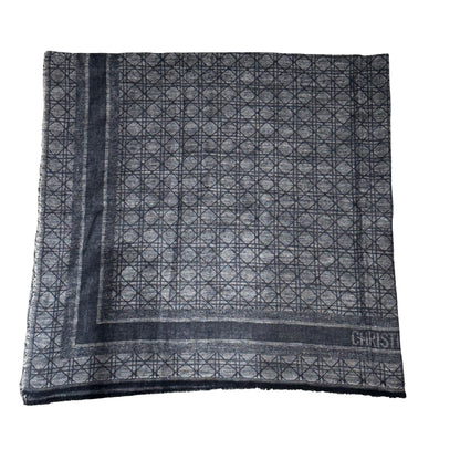 DIOR Cannage Cashmere Cannage Motif Scarf Black Grey