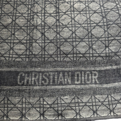 DIOR Cannage Cashmere Cannage Motif Scarf Black Grey