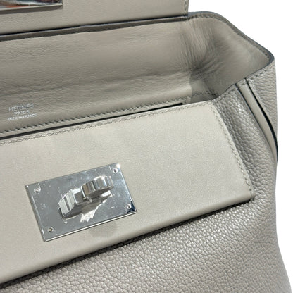 Used HERMES Taurillon Maurice Veau Swift 24/24 Handbag Gris Asphalte Gris