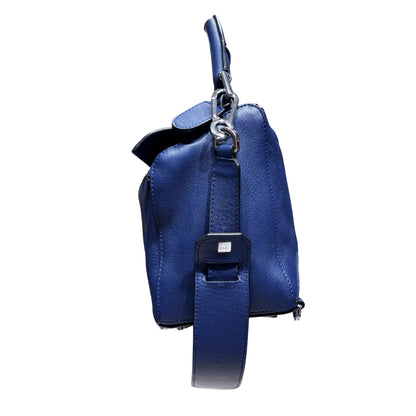 Used LOEWE Calfskin Leather Puzzle Crossbody Bag Navy Blue PHW