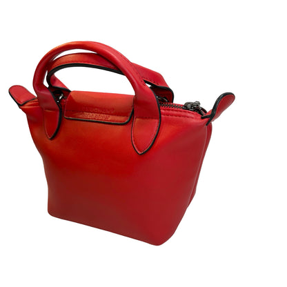 Used LONGCHAMP Leather Le Pliage Handbag Red