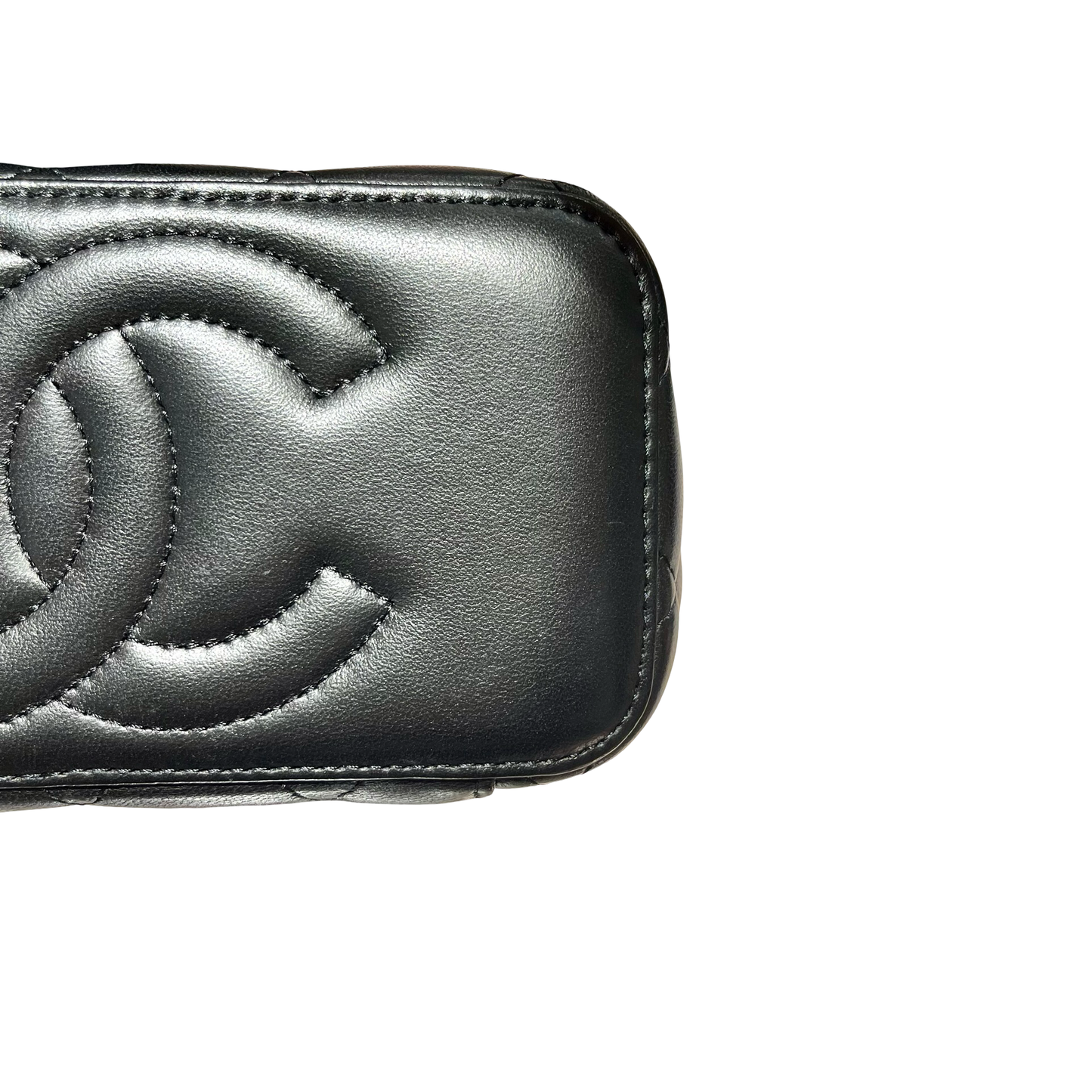 CHANEL VANITY CASE BLACK LAMBSKIN GHW [3000610]