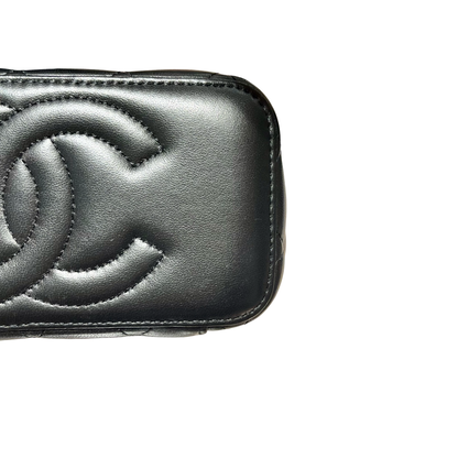 CHANEL VANITY CASE BLACK LAMBSKIN GHW [3000610]