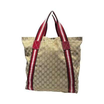GUCCI CANVAS STRIPE TOTE BAG ［20000192］