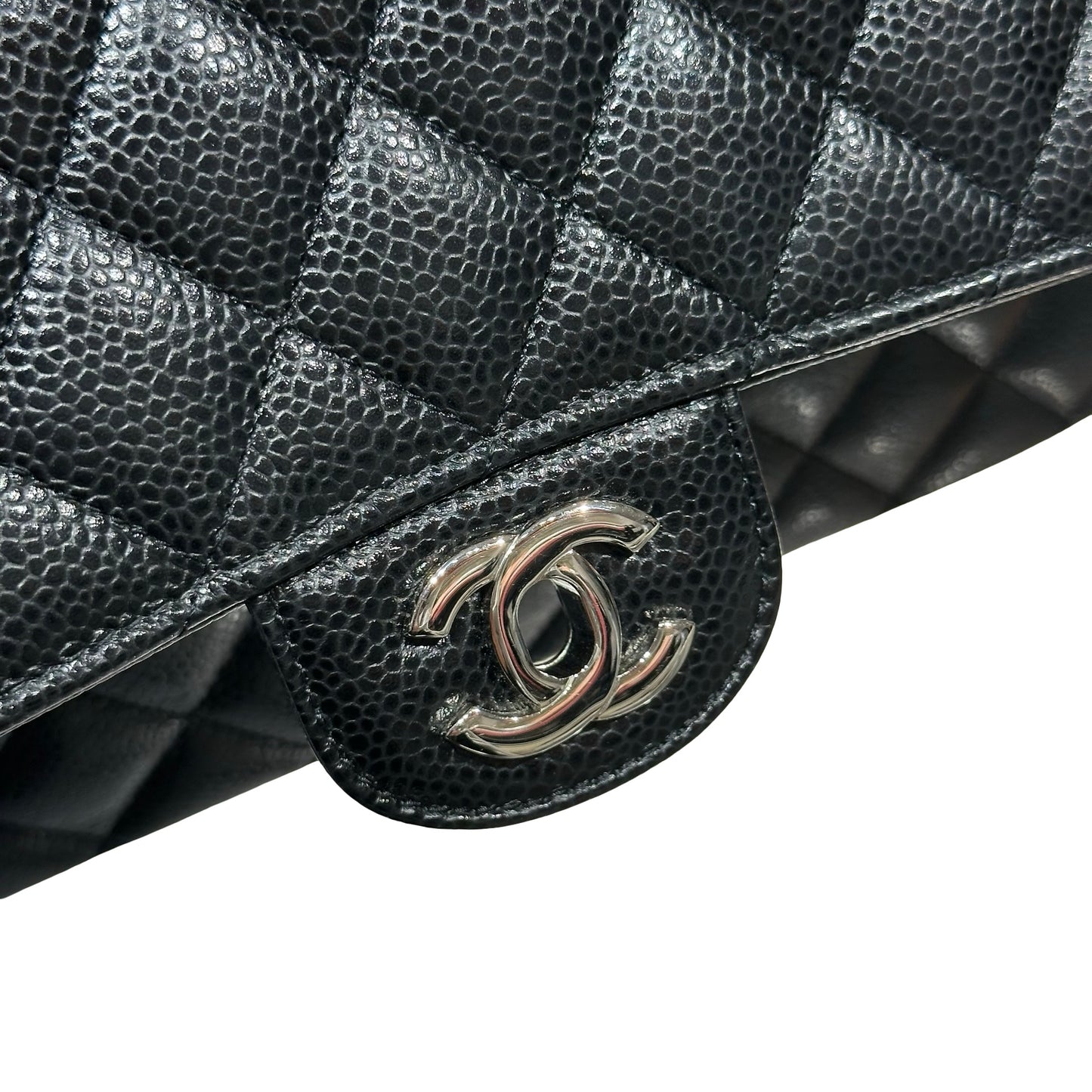 CHANEL CF25 BLACK CAVIAR PHW [3000608]