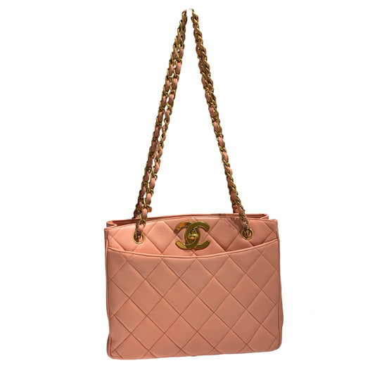 CHANEL VINTAGE CC TURN-LOCK CHAIN SHOULDER BAG [A04210]