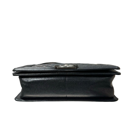 CHANEL LE BOY 25 BLACK CAVIAR PHW [3000597]