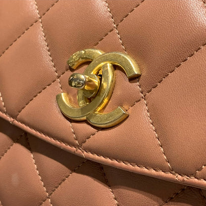 CHANEL MISIA CAMERA FLAP BROWN LAMBSKIN GHW CHAIN SHOULDER BAG [A04211]