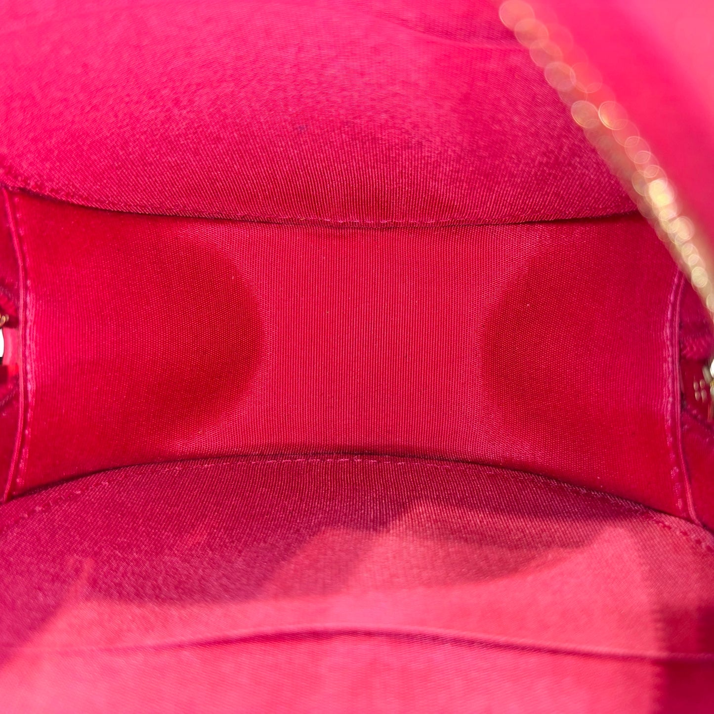 CHANEL 19 ROUND POUCH WITH CHAIN PINK LAMBSKIN