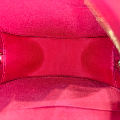 CHANEL 19 ROUND POUCH WITH CHAIN PINK LAMBSKIN