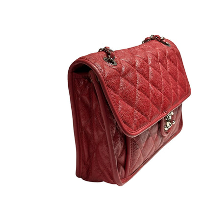 CHANEL CHAIN SHOULDER BAG RED CAVIAR SKIN PHW [3001111]