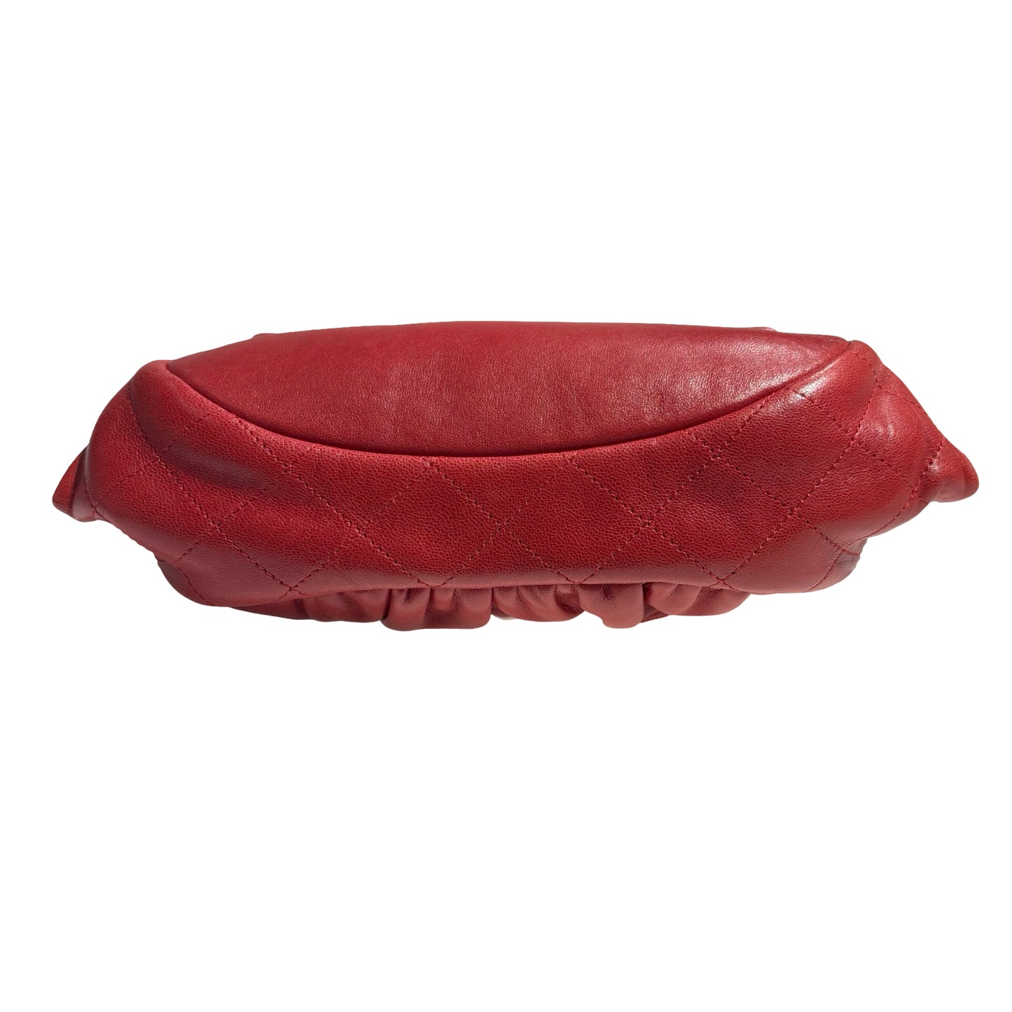 CHANEL RED PHW HALF MOON CHAIN SHOULDER BAG [3000263]