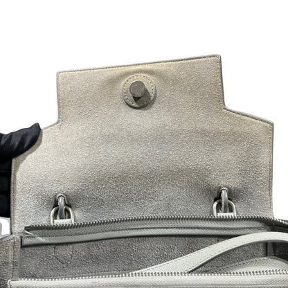 Used CÉLINE Belt Shoulder Bag Grey PHW