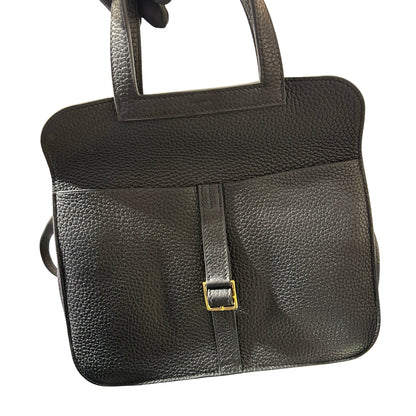 Used Hermès Halzan Shoulder Bag Black GHW