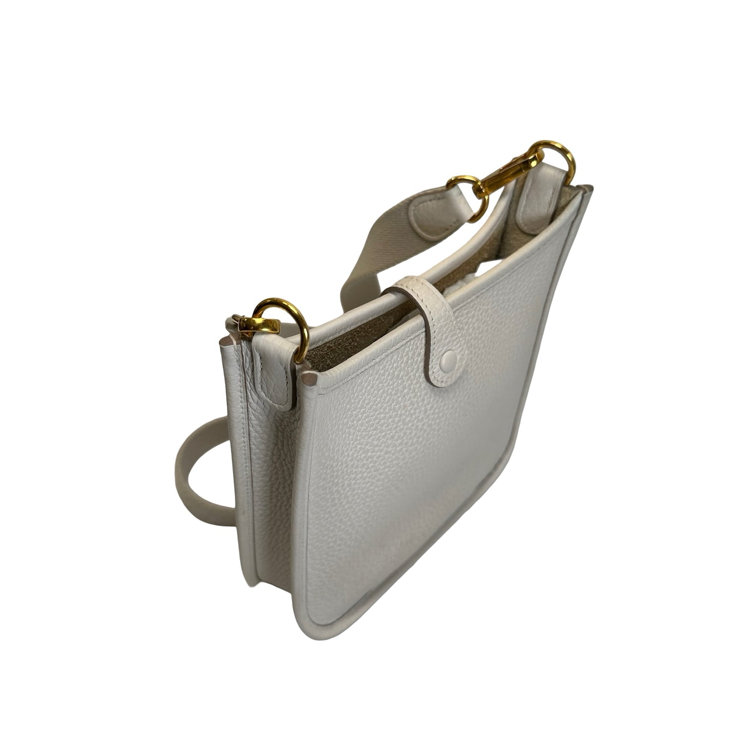 Used HERMES Clemence Leather Evelyne Cross body bag Craie