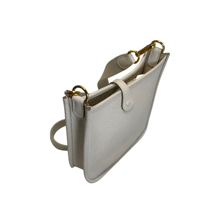 Used HERMES Clemence Leather Evelyne Cross body bag Craie