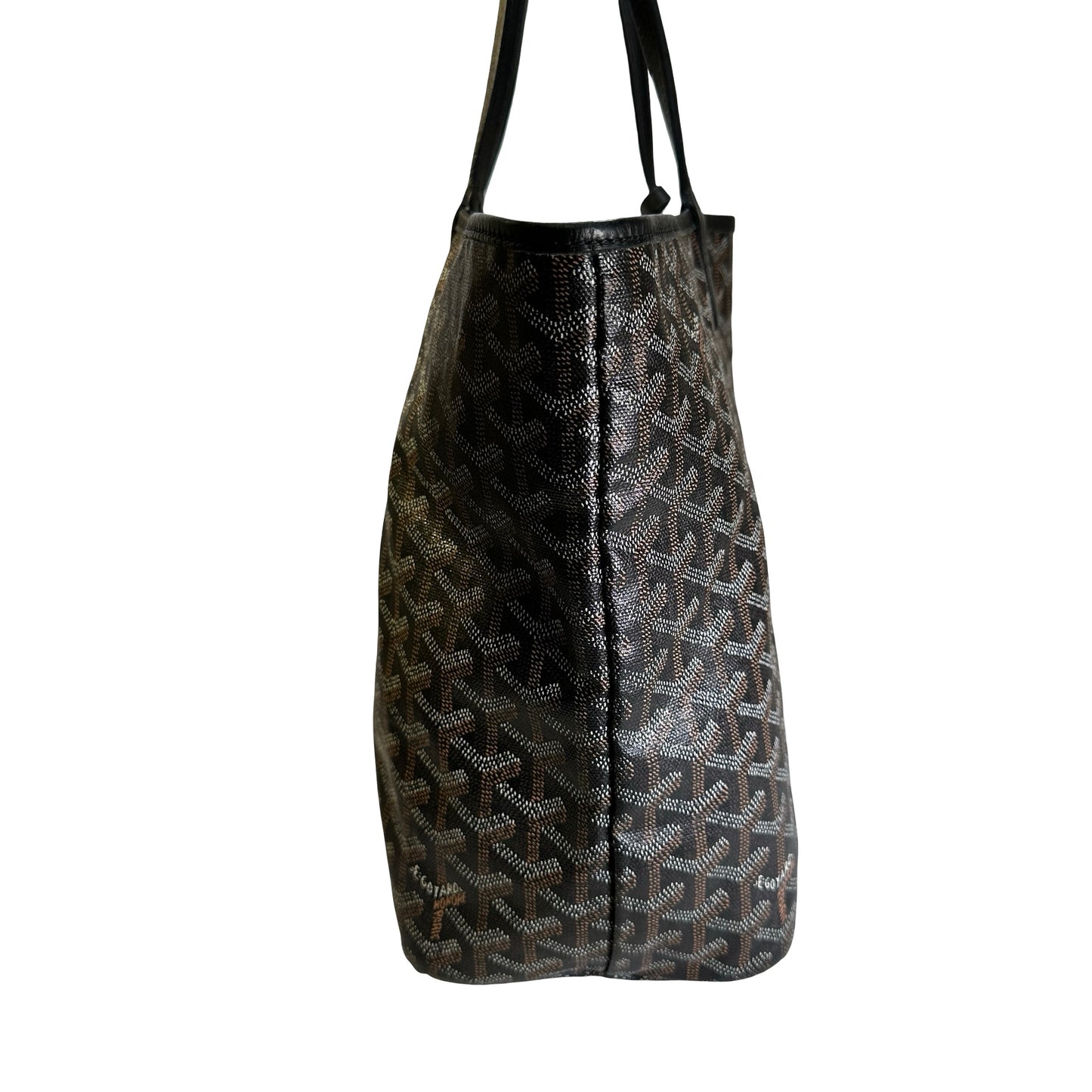Used GOYARD Goyardine Saint Louis Tote Bag Black GHW