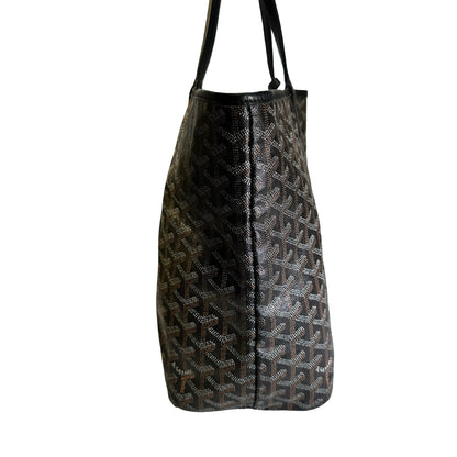 Used GOYARD Goyardine Saint Louis Tote Bag Black GHW