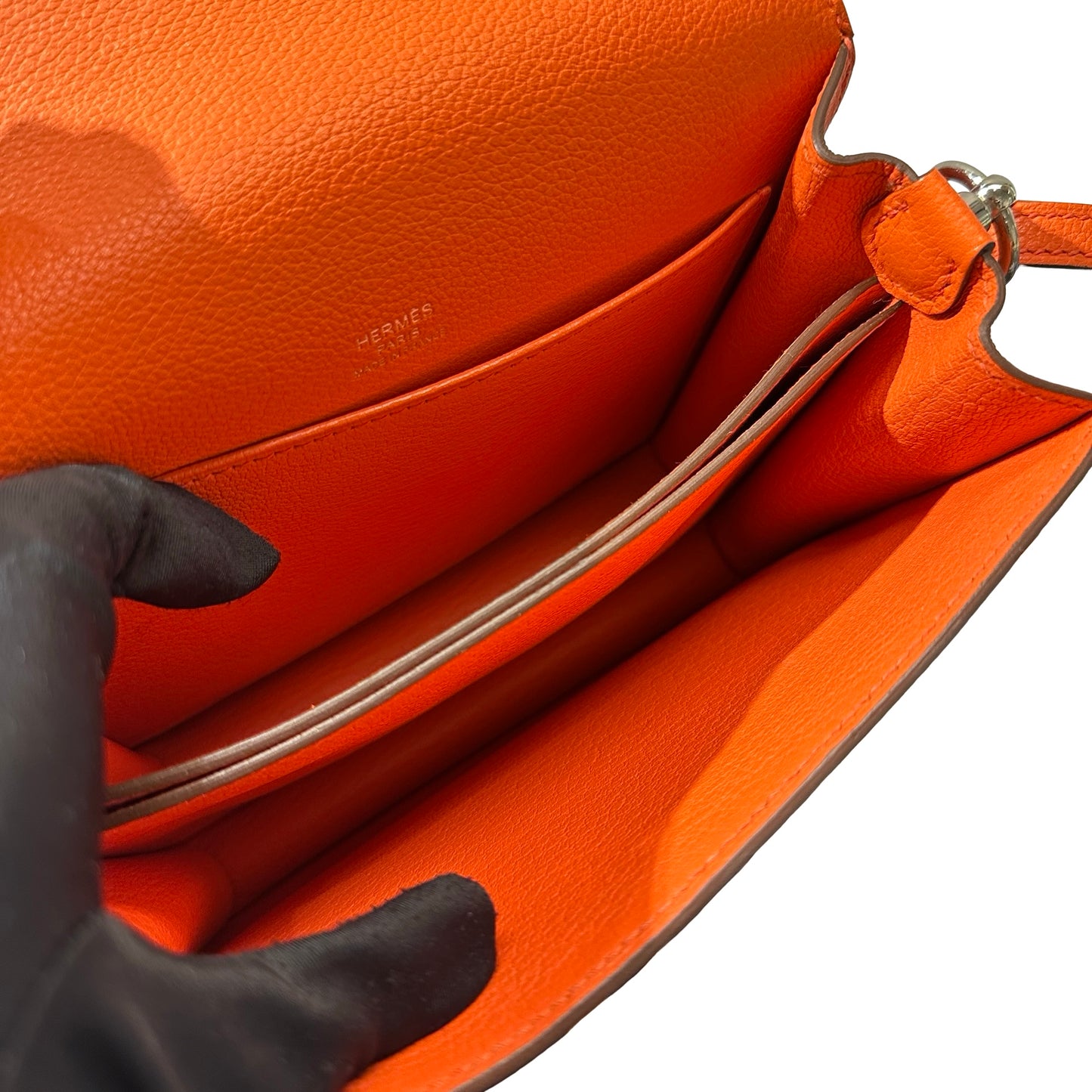 Used Hermès Evercolour MINI ROULIS Shoulder Bag Orange PHW
