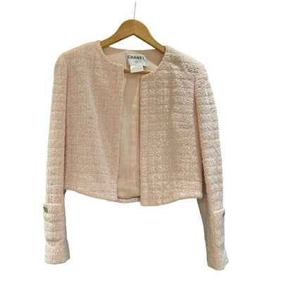 Used CHANEL Tweed Jacket Jacket Pink PHW